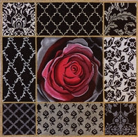 Deep Red Rose Collage 1086