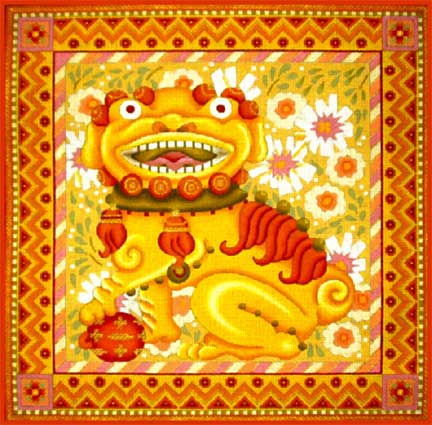 Golden Foo Dog With Ball 772-B