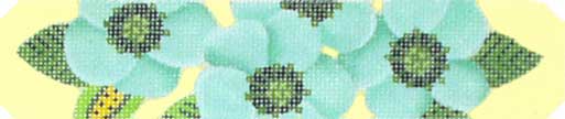 Aqua Blossoms Bracelet or Bookmark 1760-F
