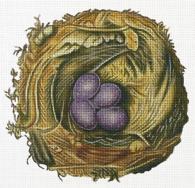 Nest With Purple Eggs 2072