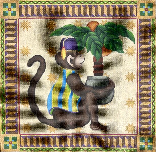 Palm Tree Monkey Pillow 386-D