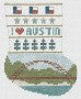 Mini - Sock Ornament: I Love Austin PT357AUST