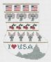 Mini - Sock Ornament: I Love USA PT357US