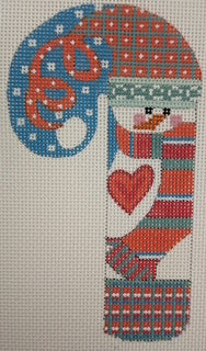 Snowman Heart Candy Cane
