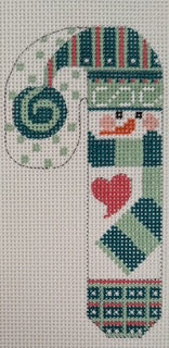 Snowman with Green Scarf Candy Cane CH18