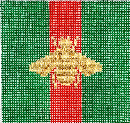 3” Square Insert – Gucci-Inspired Gold Bee On Green w/ Red Stripe INSSQ3-40