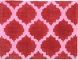 Planet Earth Insert – Quatrefoils–Red On Pink w/ Turquoise Letter (Specify Letter/Blank) INSPCC-13