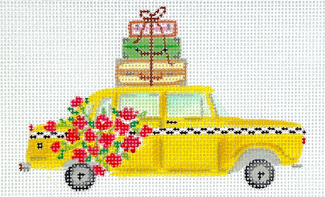Nyc Cab w/ Flowers & Suitcases LB-OM-01