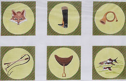 Set Of 6 Coasters – Hunt Themes – Natural Tones On Greens CO6-01