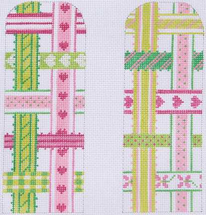 Glasses Case – Woven Ribbons – Pinks & Greens (Half-Size) EGC-02h