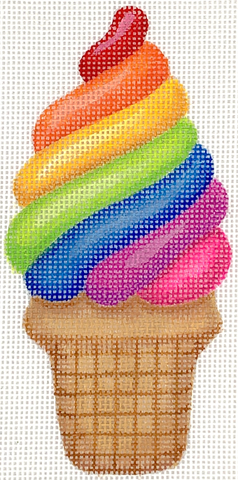 Mini Sweet Treat – Rainbow Soft Serve Ice Cream In A Cake Cone OM-291