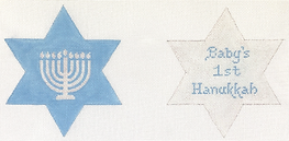 Baby’S 1St Hannukah Star Of David – Sparkly White & Baby Blue (2-Sided) JM-04