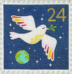 Advent Around The World Stamp #24 – Whole World – Peace On Earth Dove KH-PL-24