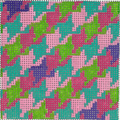 3” Square Insert – Houndstooth – Pinks, Green, Turquoise & Lavender INSSQ3-43