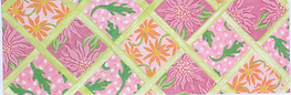 Long Rect.– Lilly-Inspired Lattice Patchwork – Pinks & Greens PL-21