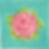 4” Square Insert – Lilly-Inspired Rose w/ Dots – Pink & Greens On Turquoise INSSQ4-50