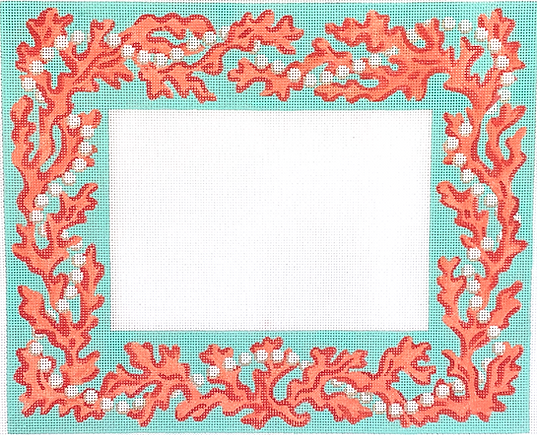 Frame – Bright Coral And Pearls – Corals & Pearlized White On Caribbean FR-73