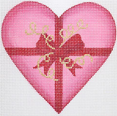Valentine Mini Heart – Gift Heart With Ribbons – Pinks, Red & Gold OM-257