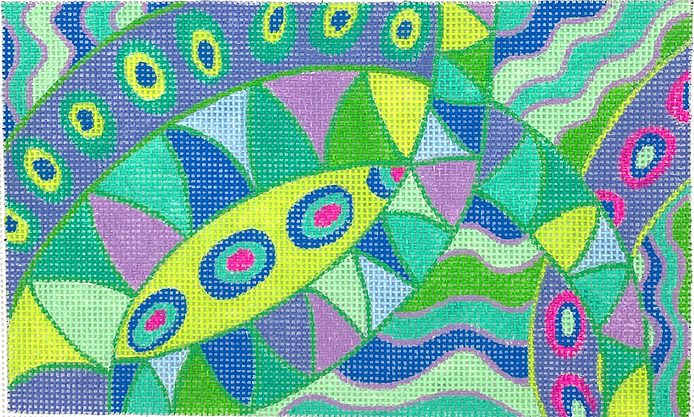 Clutch – Pucci-Inspired Waves & Dots – Blues, Lavender & Greens CL-05