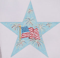 Holiday Series Mini – “Happy 4Th Of July” Star w/ Flag & Fireworks (July) HM-24