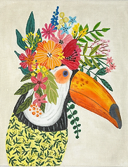 Toucan In Floral Top – On Softest Taupe MIAC-PL-15