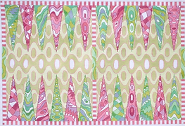 Backgammon Board Canvas – Pucci-Inspired – Pinks, Greens, Lavenders & Coral BGB-02