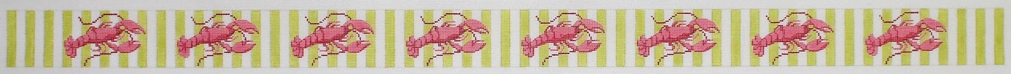 Wide Belt /Bag Strap – Lobsters On Lime Cabana Stripes WBL-13