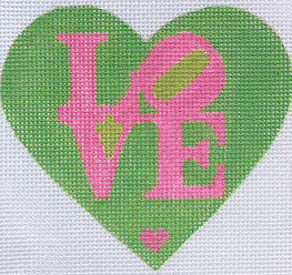 Mini Heart – Robt. Indiana Style Love – Flamingo On Kelly w/ Lime OM-06