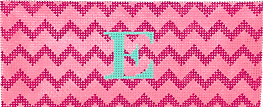 Lee’s Jewelry Box/Wallet Insert – Zigzag – Light Pink & Raspberry w/ Aqua Lettering (Specify Monogram Or Blank) INSLJW-43