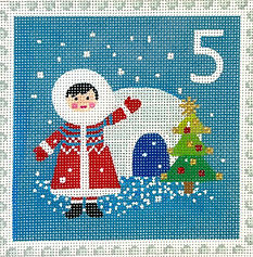 Advent Around The World Stamp #5 – Alaska – Eskimo w/ Igloo KH-PL-05
