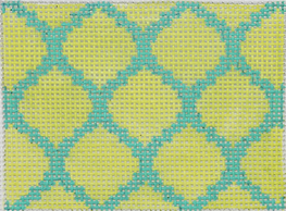 Planet Earth Insert – Quatrefoils – Lime On Turquoise w/ Pink Letter (Specify Letter Or Blank) INSPCC-14