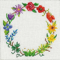4” Square Insert – Wildflower Wreath INSSQ4-79
