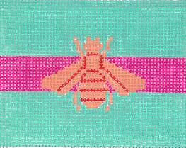 Planet Earth Insert – Gucci Bee In Mod Colors – Peach w/ Fuchsia Stripe On Turquoise INSPCC-49