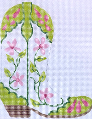 Cowgirl Boot – Pink & Green Floral (Pointing Right) CB-04R