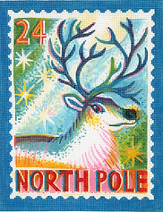 “North Pole” Reindeer Stamp AB-PL-06
