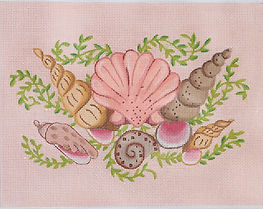 Mixed Shells Rectangle – Pink Sand Bkgd. PL-57