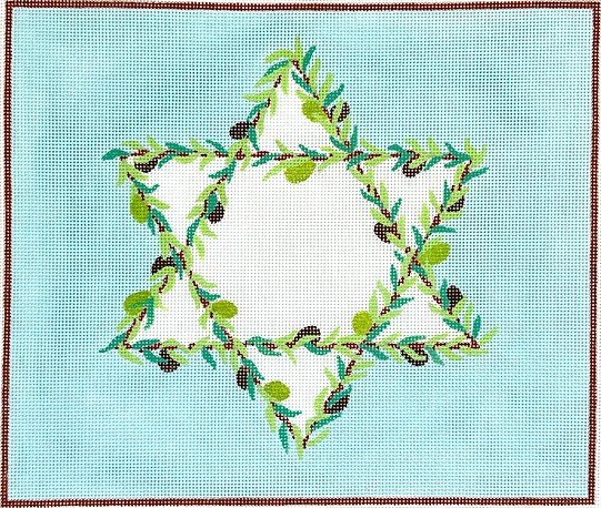 Tallis Bag – Olive Branches Star Of David – On Light Sky Blue TAL-07