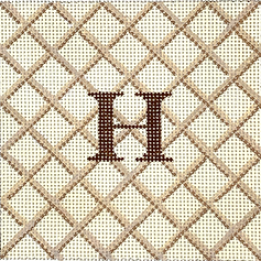 4” Square Insert – Lattice – Tans On Sand w/ Black Letter (Specify Letter Or Blank) INSSQ4-56