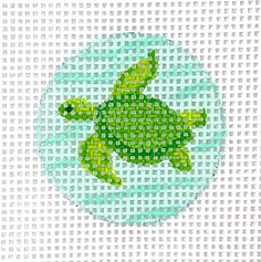 Planet Earth Key Ring Insert – Sea Turtle On Caribbean PKR-35