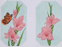 Glasses/ Phone Case – Gladiolus – Pinks On Soft Blue (Full-Size Only) EGC-29