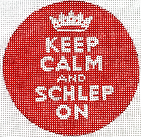 4” Round – Keep Calm & Schlep On – White On Red INSMC-68