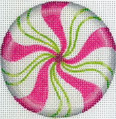 Christmas Ornament – Sparkly Pink & Lime Peppermint XM-202