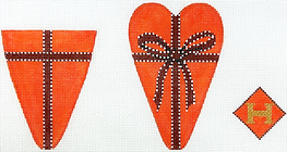 Scissors Case – Hermès Bolduc Ribbon – Orange & Brown SC-11