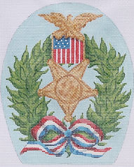 Holiday Series Mini – “Happy Memorial Day” Wreath w/ Medal & Patriotic Ribbon (May) HM-18