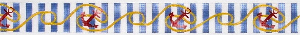 Belt – Anchors On Blue Cabana Stripes BL-40