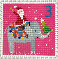 Advent Around The World Stamp #3 – India – Santa On Elephant KH-PL-03