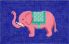 Planet Earth Passport Cover Insert – Pink Elephant w/ Turquoise Blanket – On Bright Blue INSPPP-35