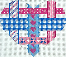 Mini Heart – Woven Ribbons – Pinks & Blues OM-311