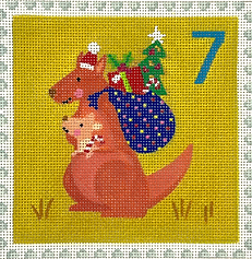 Advent Around The World Stamp #7 – Australia – Kangaroo w/ Baby & Toy Sack KH-PL-07