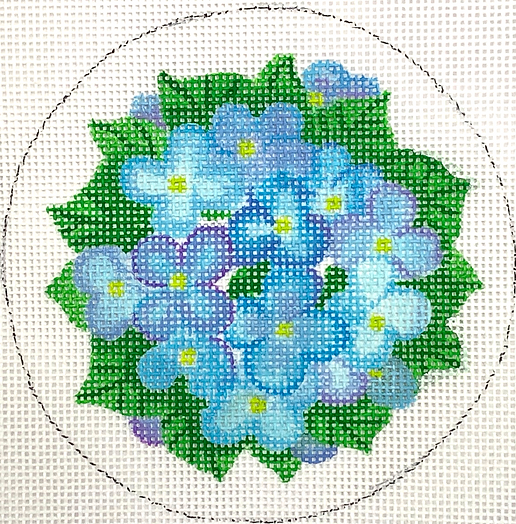 4” Round – Hydrangeas – Blues, Periwinkle, Lavender & Green INSMC-40